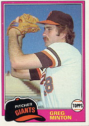1981 Topps Baseball Cards      111     Greg Minton
